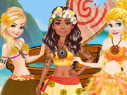 Na ilha com Elsa, Rapunzel e Moana 