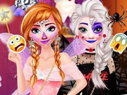 Vista Elsa e Anna estilo Halloween