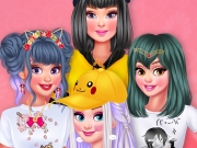 Elsa, Rapunzel, Ariel e Bela adoram Moda Japonesa