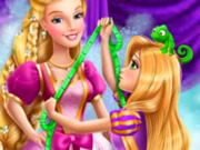 Rapunzel costura o vestido da Barbie