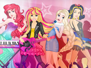 Barbie e Princesas Disney: Concerto de Rock