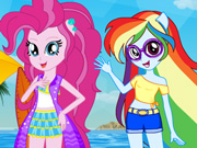 Pinkie Pie e Rainbow Dash na Praia